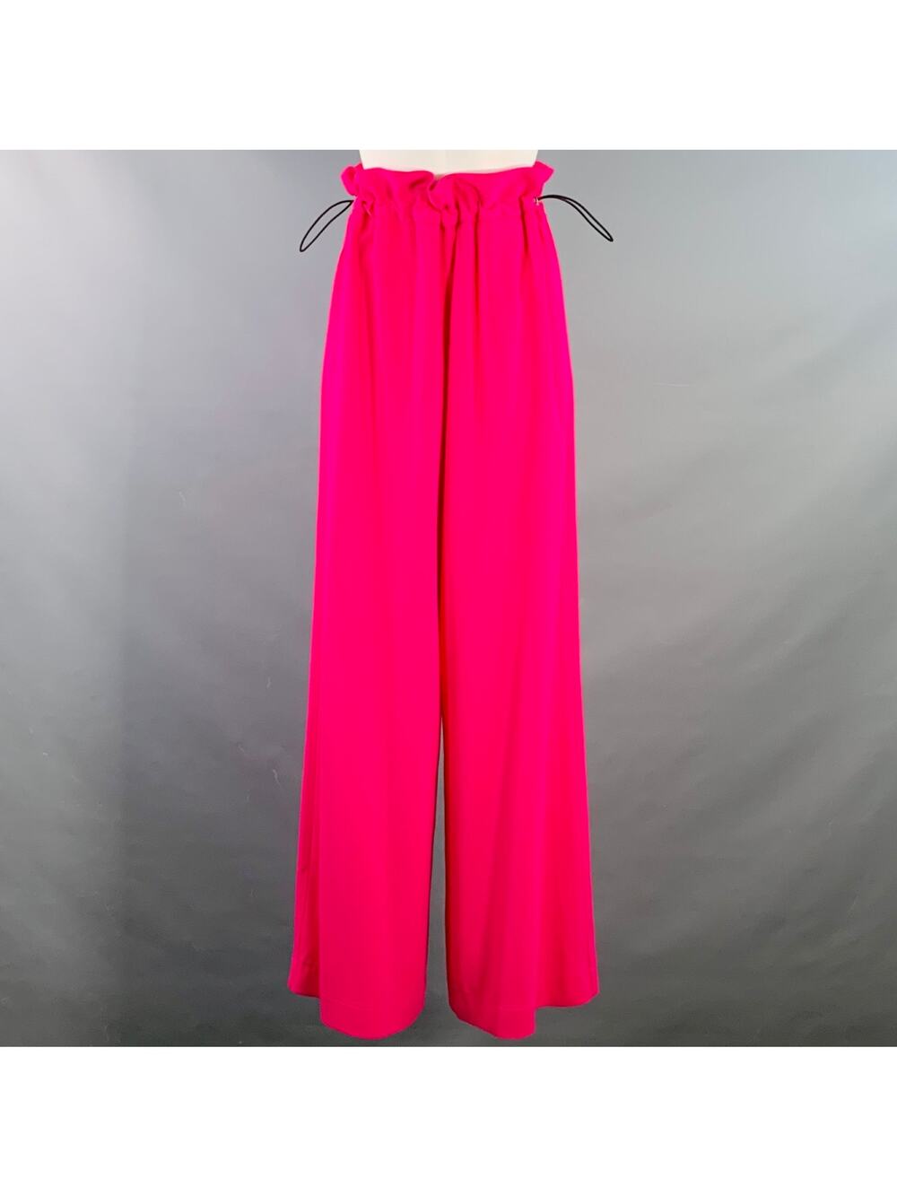 AMI by ALEXANDRE MATTIUSSI Pink Fuchsia Viscose Blend Drawstring Wide Leg Pants